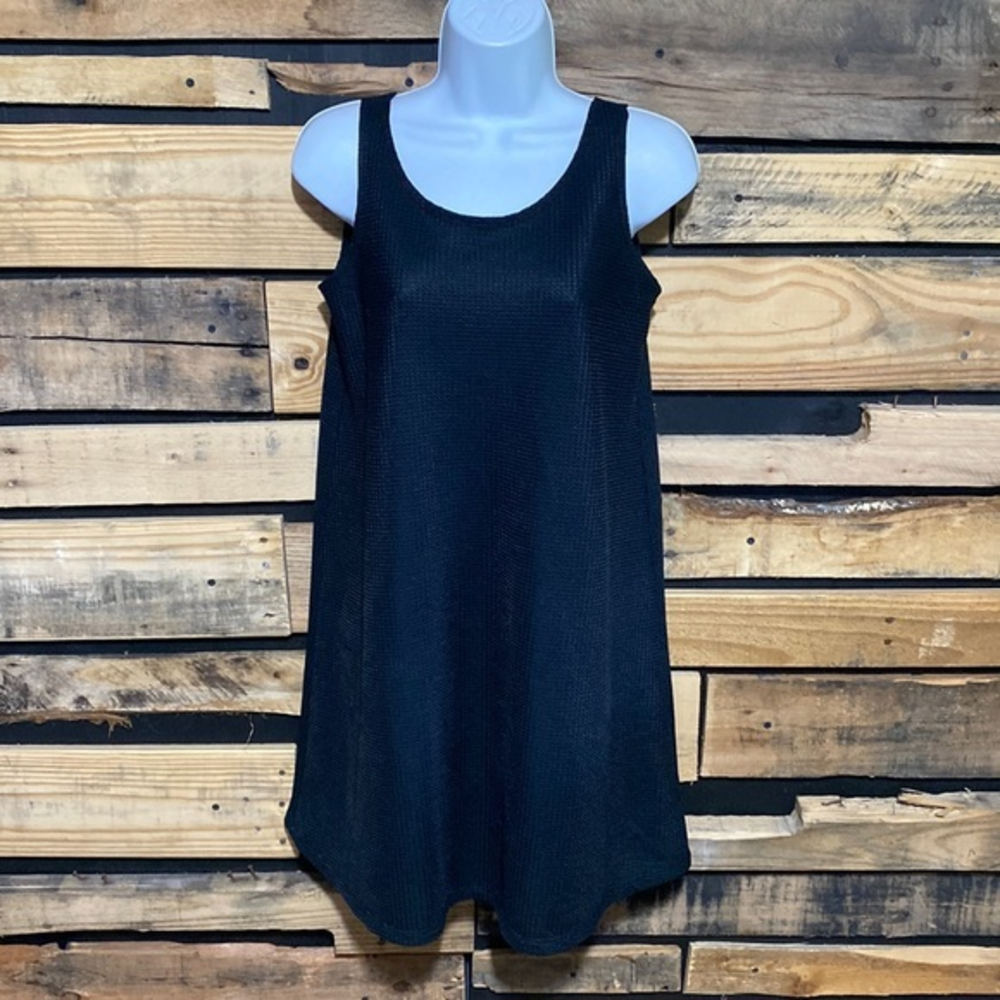 Women's Portocruz Black Mesh‎ Scoopneck Swim Cover-Up Dress